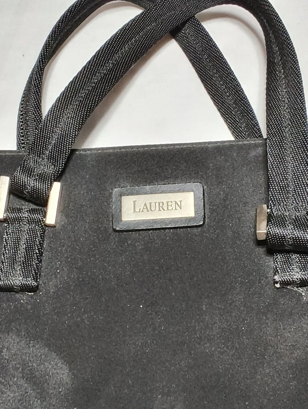 Lauren Ralph Lauren Black Nylon Tote Bag With Removable Shoulder Strap